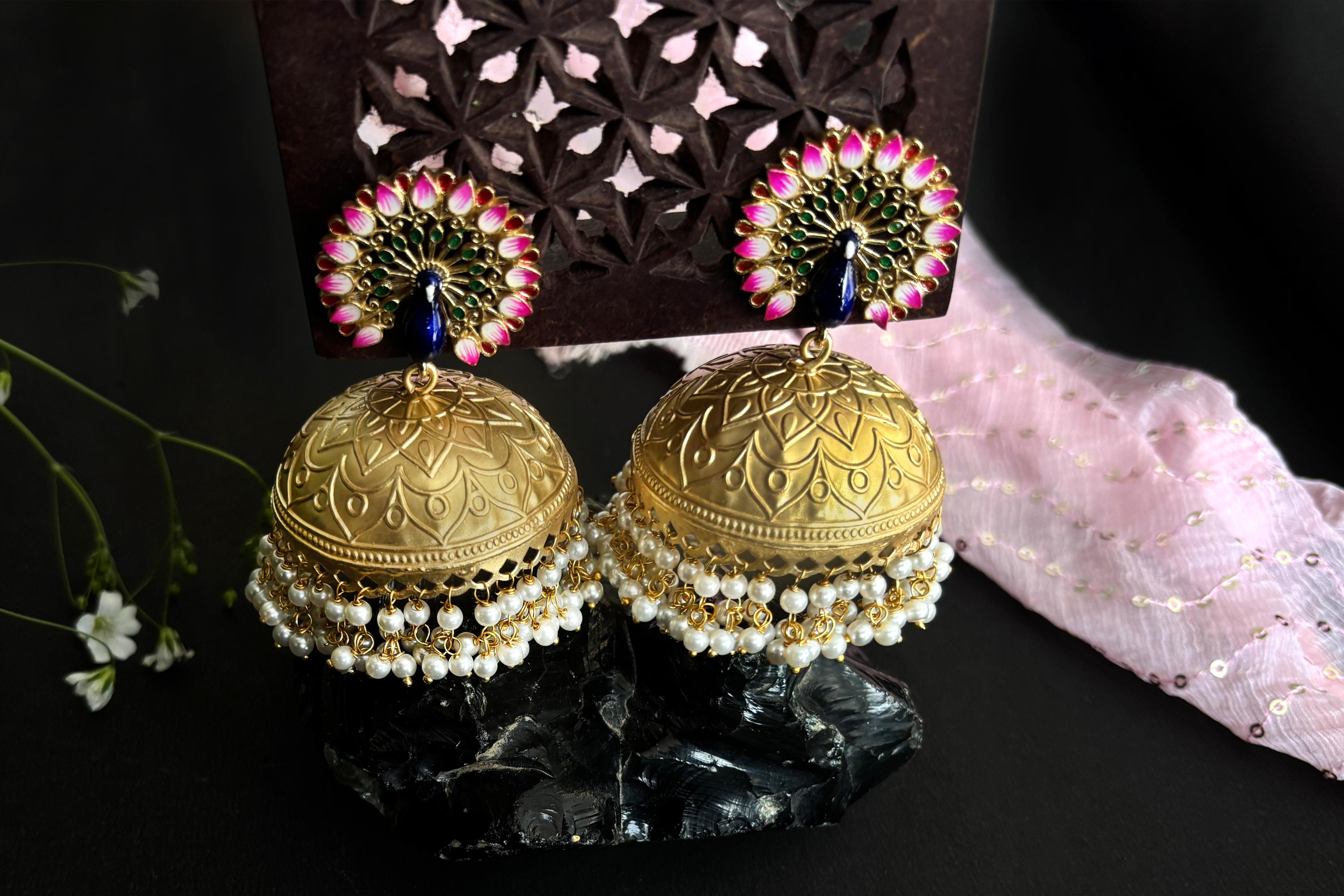 Royal Peacock Jhumkas