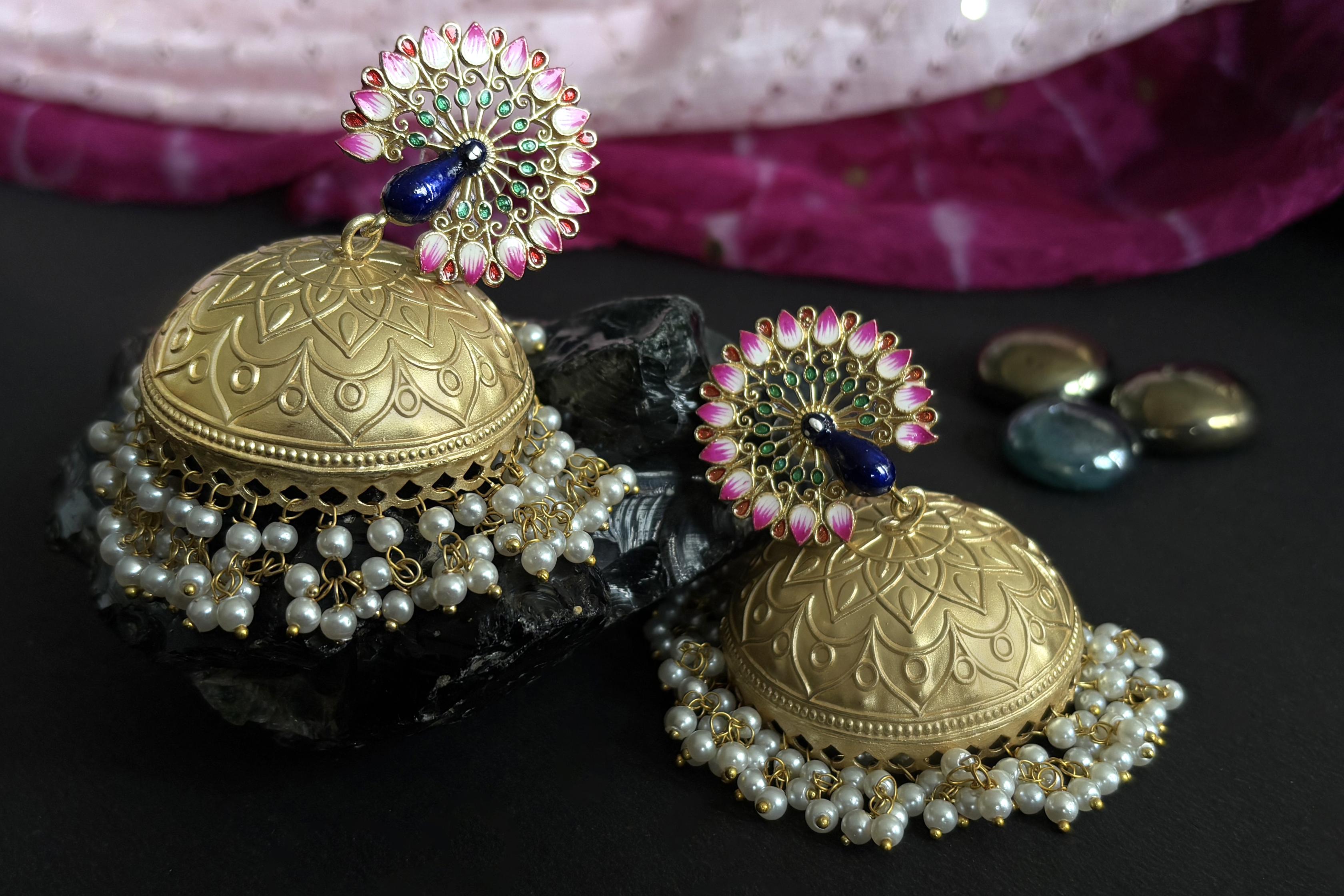 Royal Peacock Jhumkas