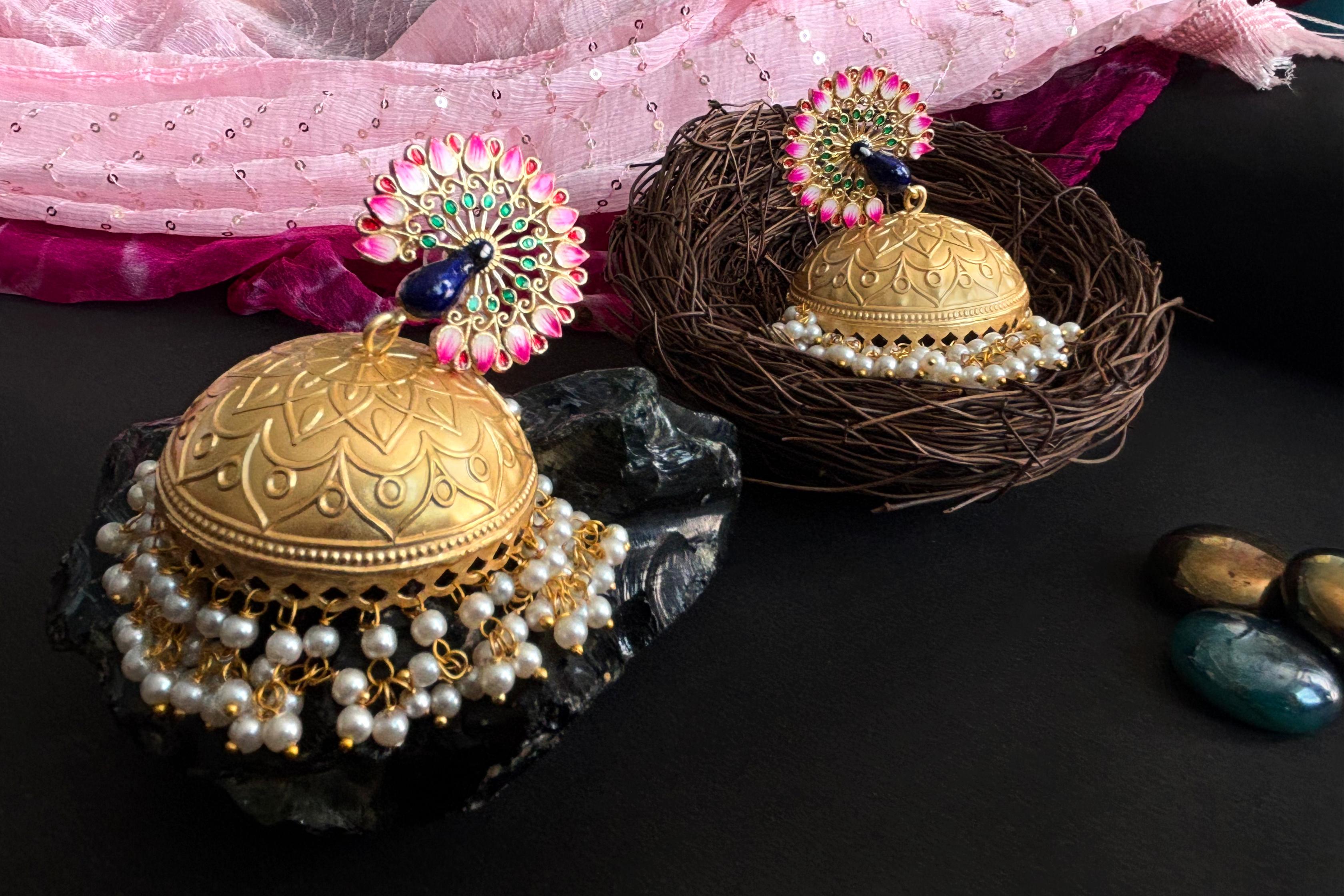 Royal Peacock Jhumkas