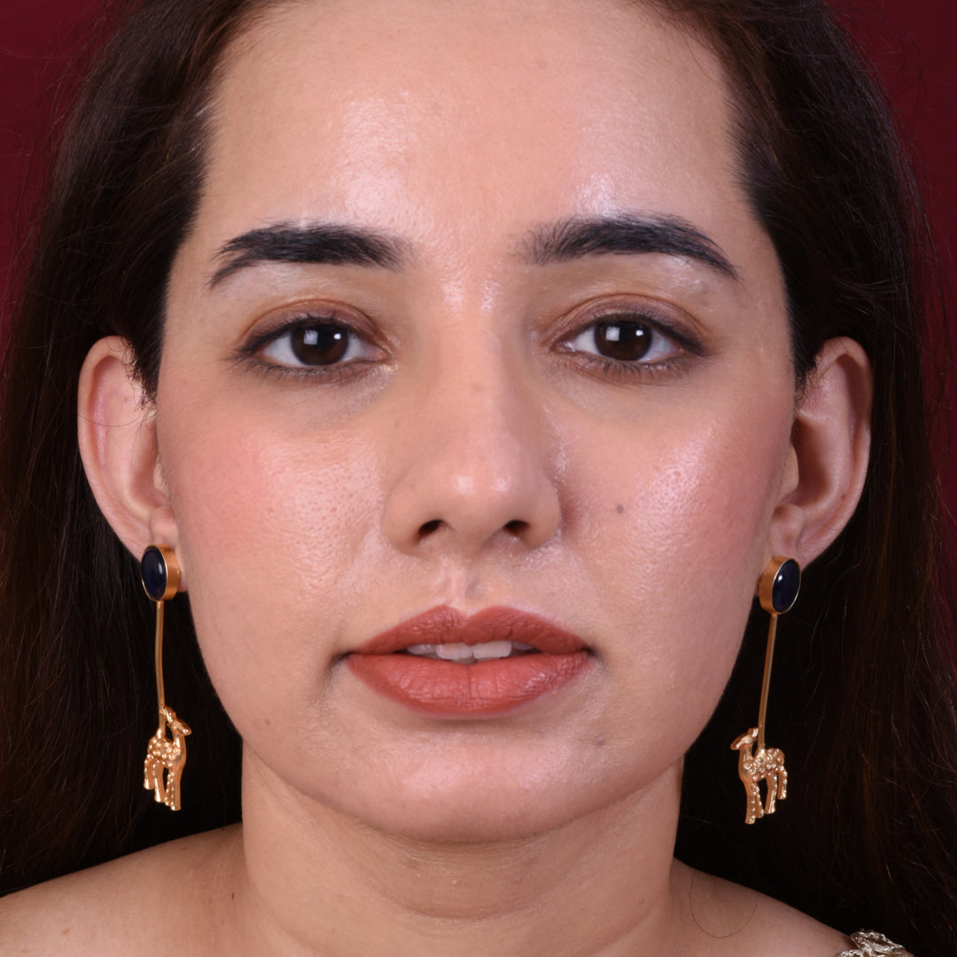 Golden Deer Dangler Earring