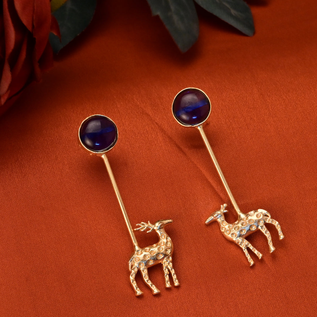 Golden Deer Dangler Earring