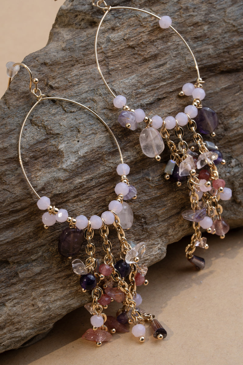 Amethyst Halo Hoops
