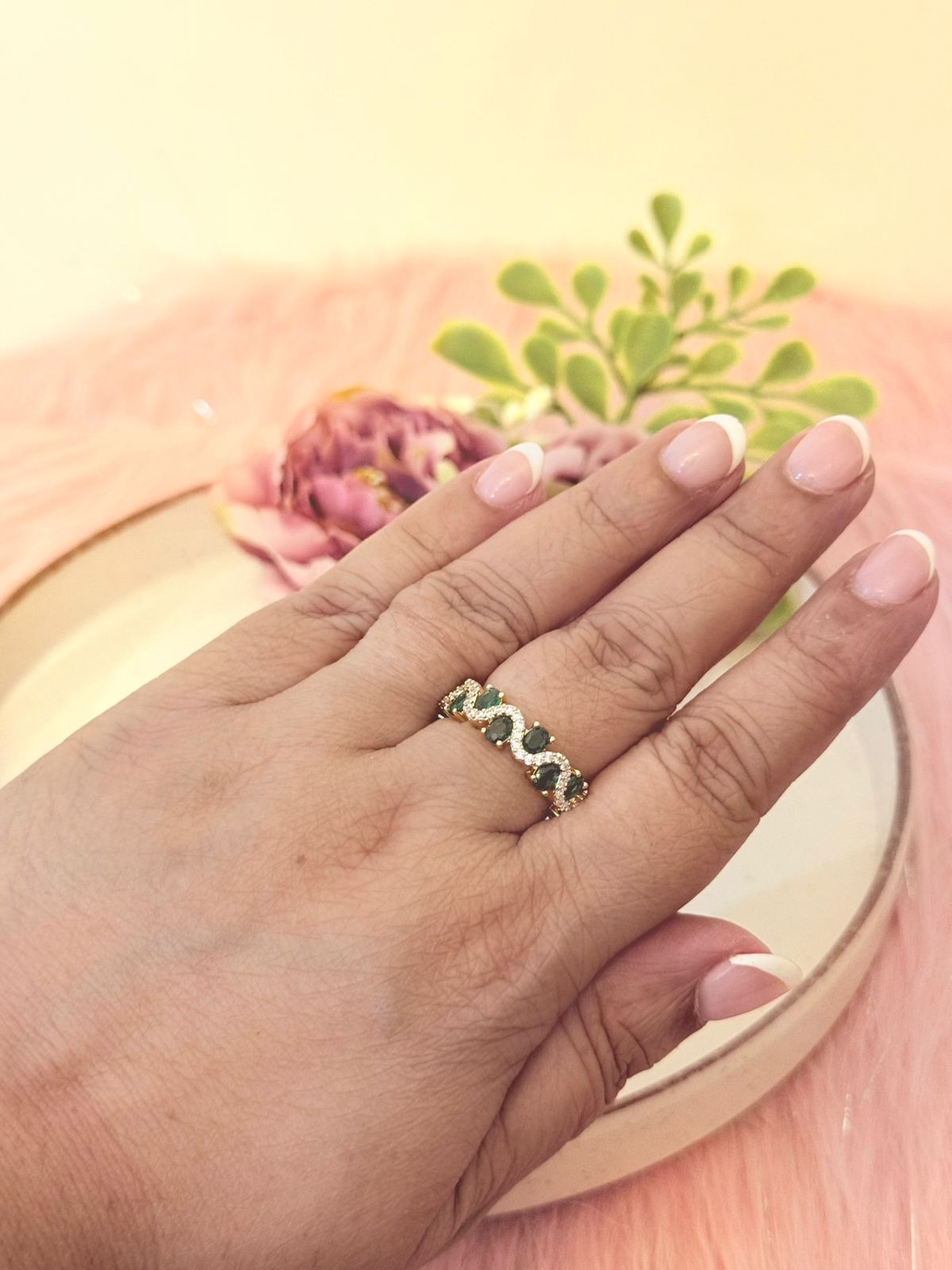 Emerald Enigma Adjustable Ring