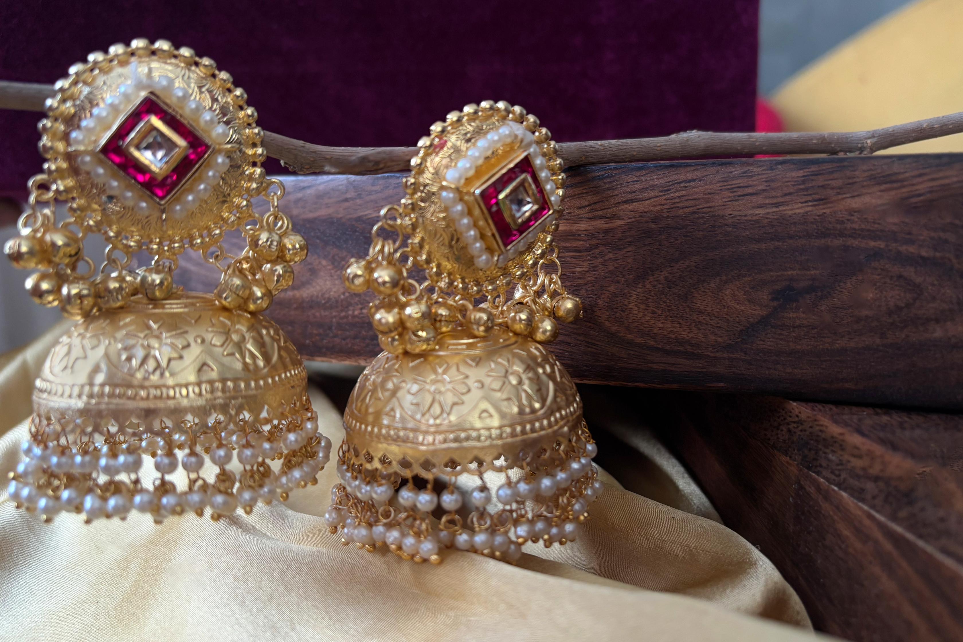 Crimson Aura Jhumka