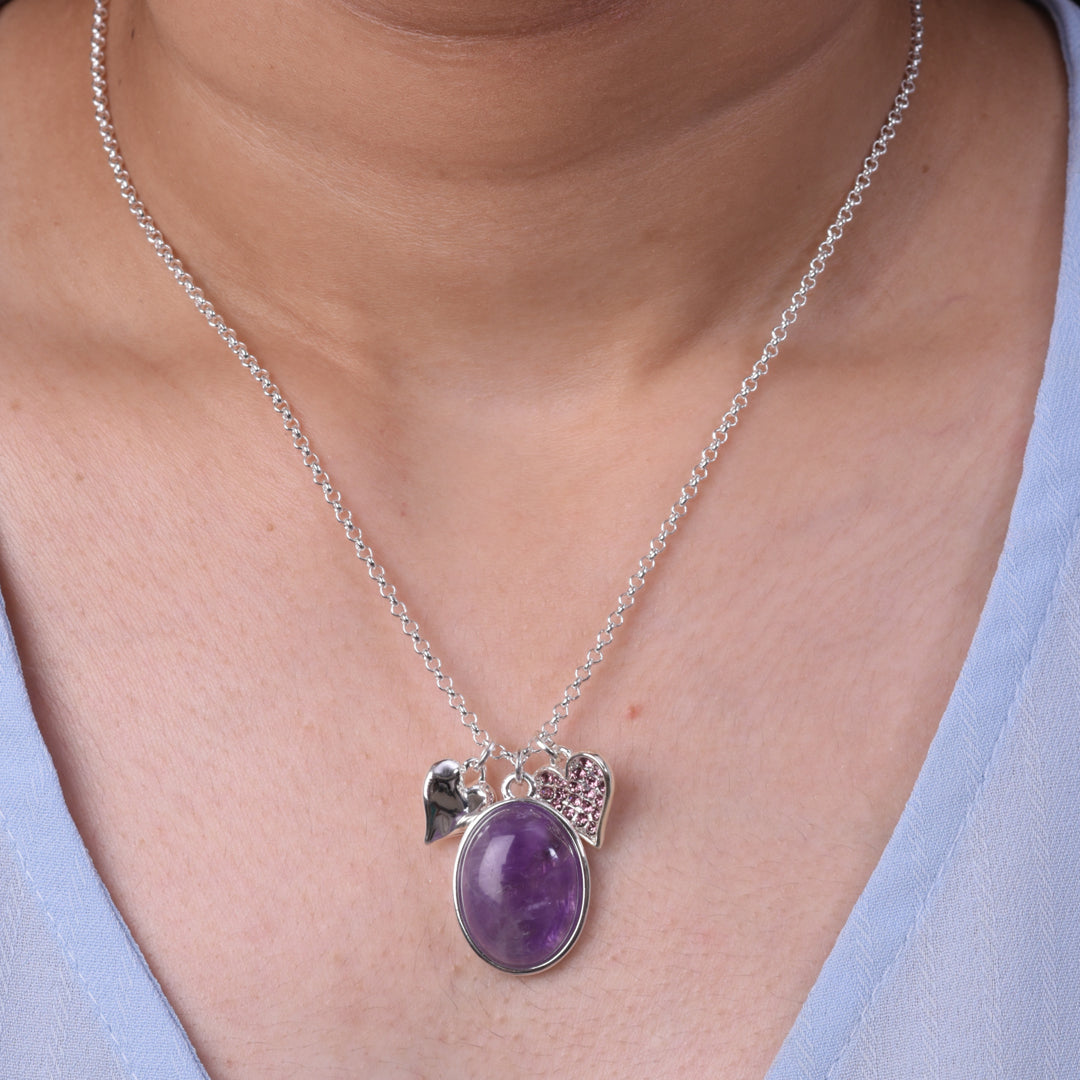 Amethyst Aura Pendant Chain