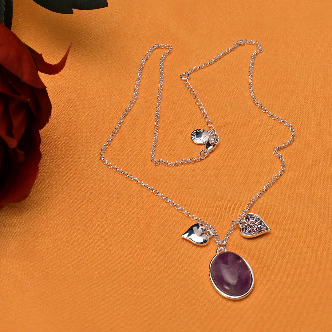 Amethyst Aura Pendant Chain