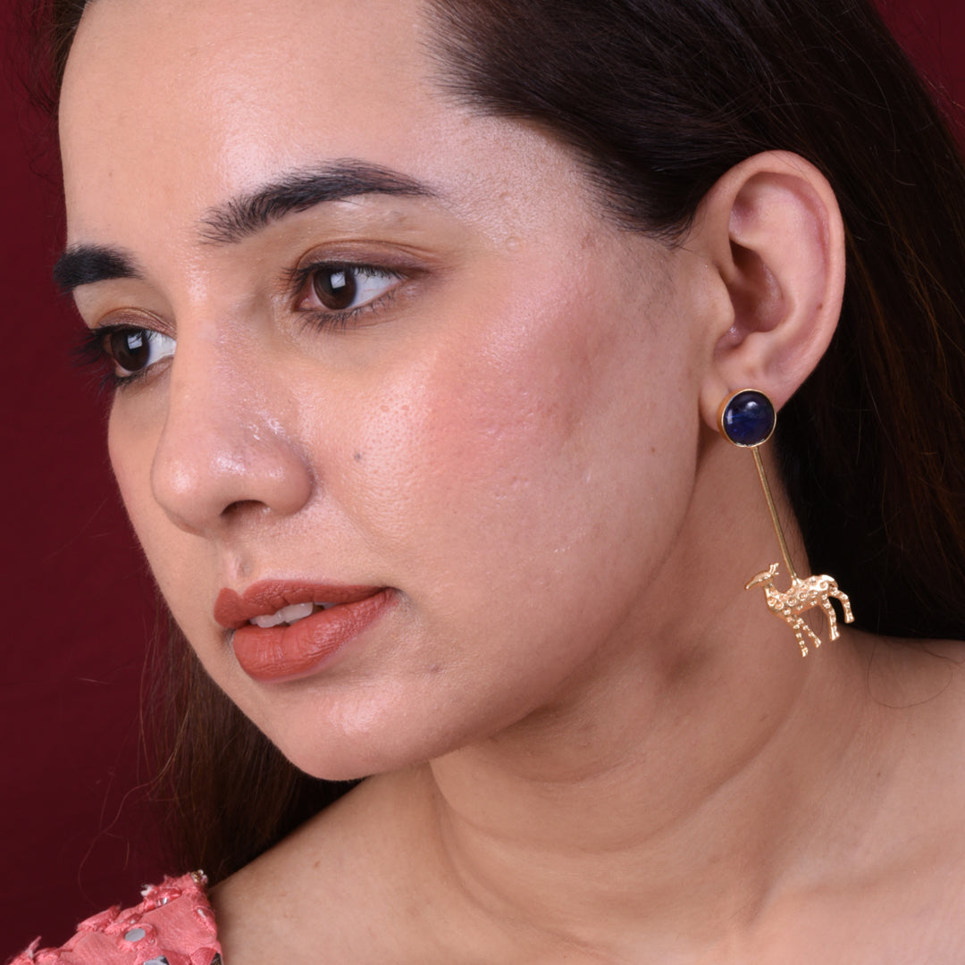 Golden Deer Dangler Earring