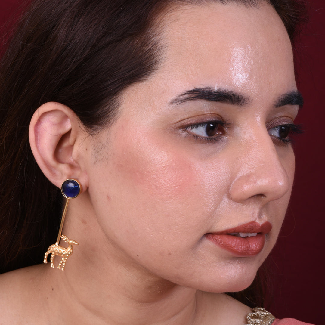 Golden Deer Dangler Earring