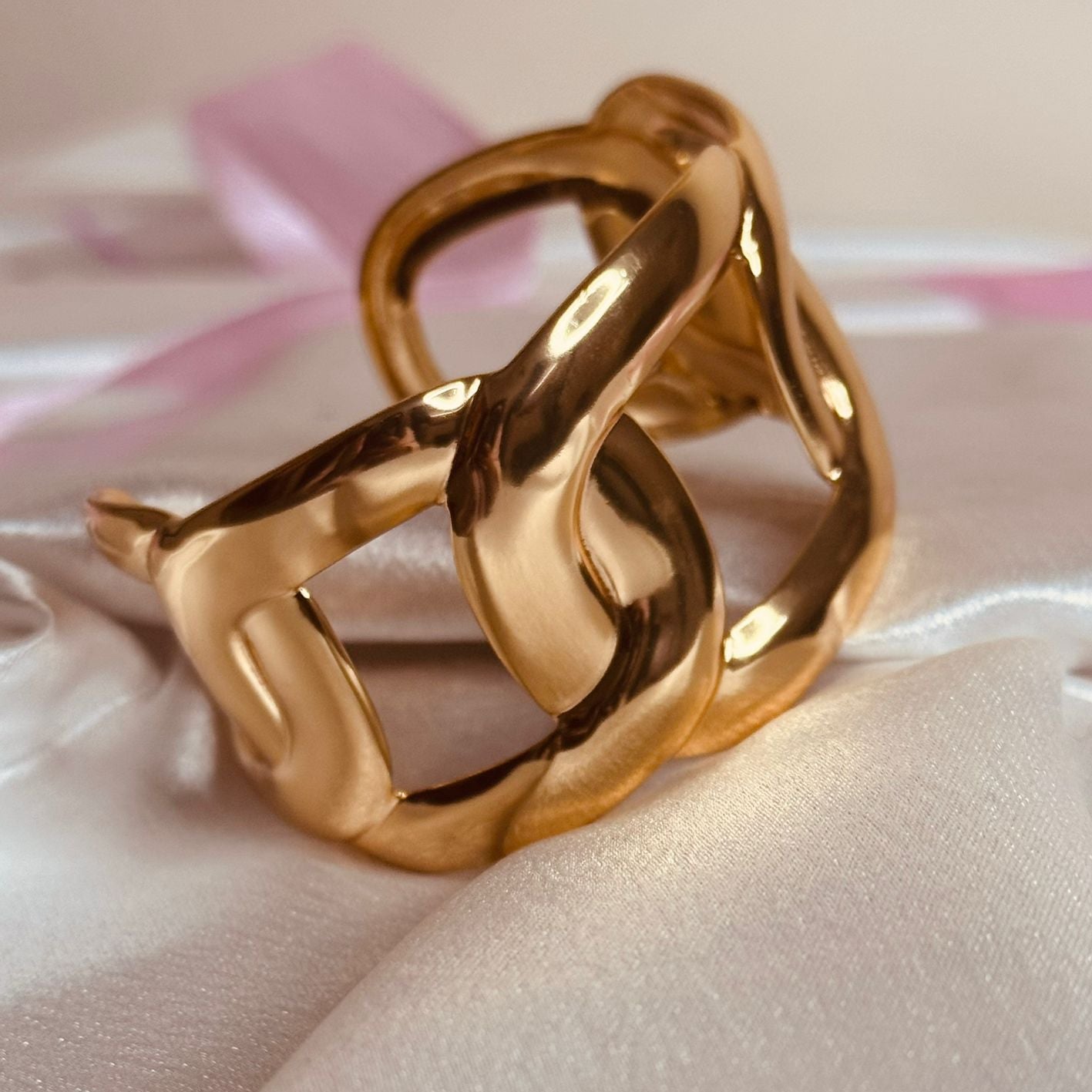 Gold Link Cuff Bracelet