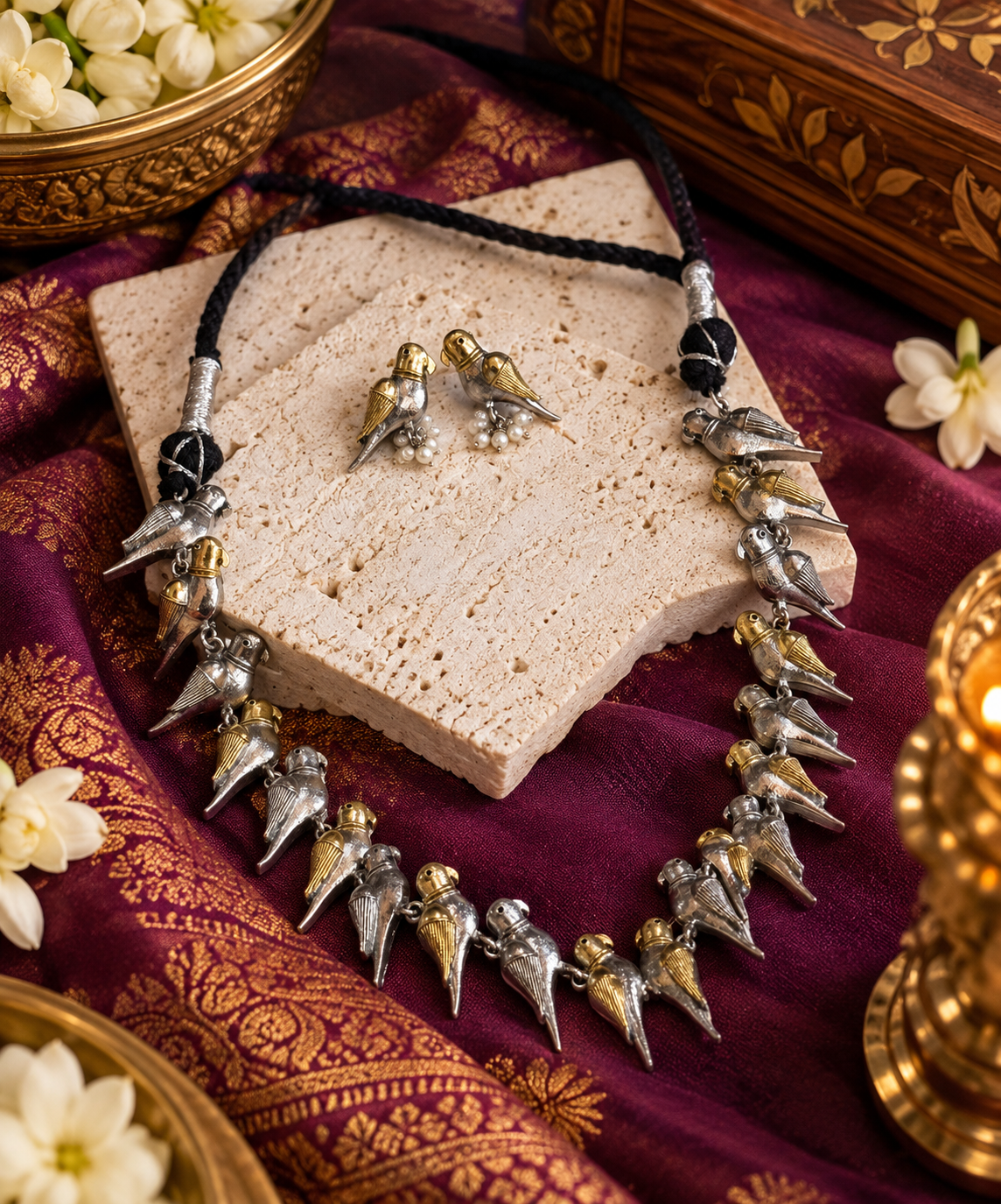 Panchhi Noor – Dual-Tone Statement Necklace