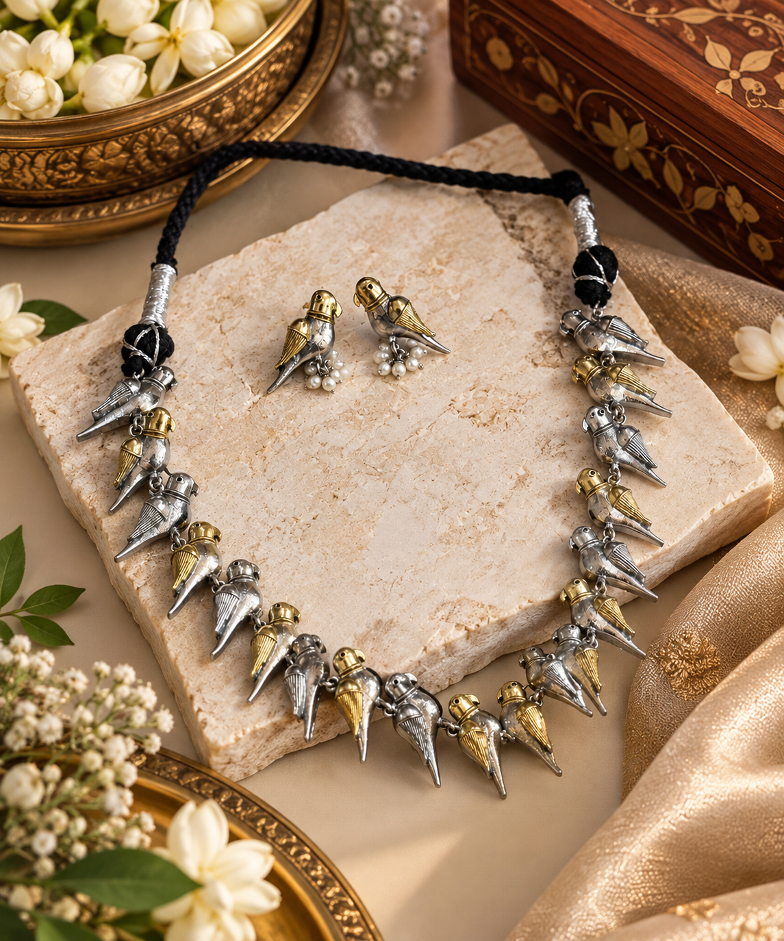 Panchhi Noor – Dual-Tone Statement Necklace