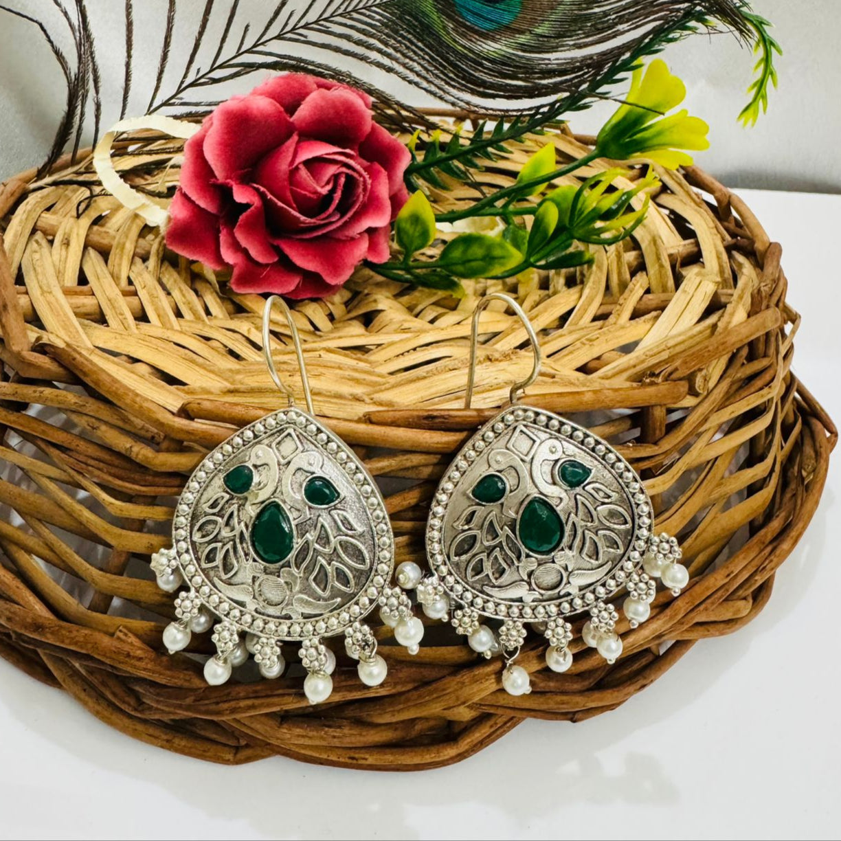 Peacock Passion Hook Earrings